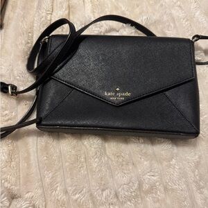 kate spade black Saffiano Crossbody Envelope Bag